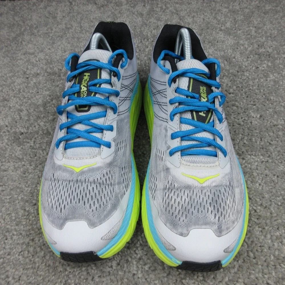 Hoka One One Sneakers Mens Size 10 US Clifton 6 Gray Green Blue Shoes Trainers
